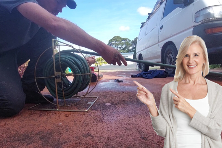 
Hose neatly coiled, a batemansbay gutter cleaning pro finishes a day of thorough rinsing.