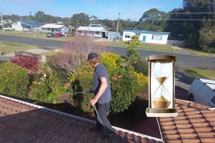 
Prolonging gutter lifespan: batemansbay`s cleaner focuses on rinsing.